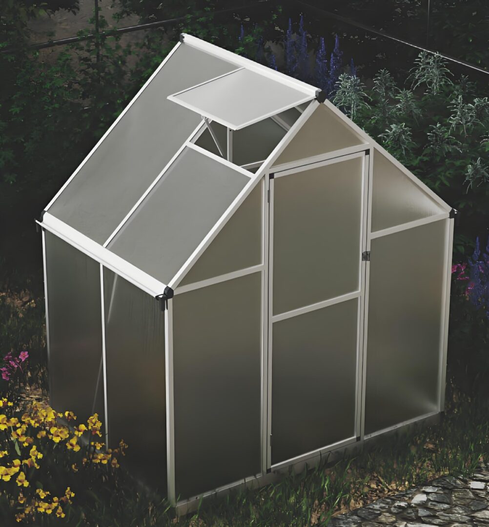 Commercial tunnel greenhouse with UV-resistant cover